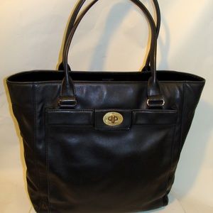 KATE SPADE LARGE BLACK LEATHER PURSE TOTE BAG